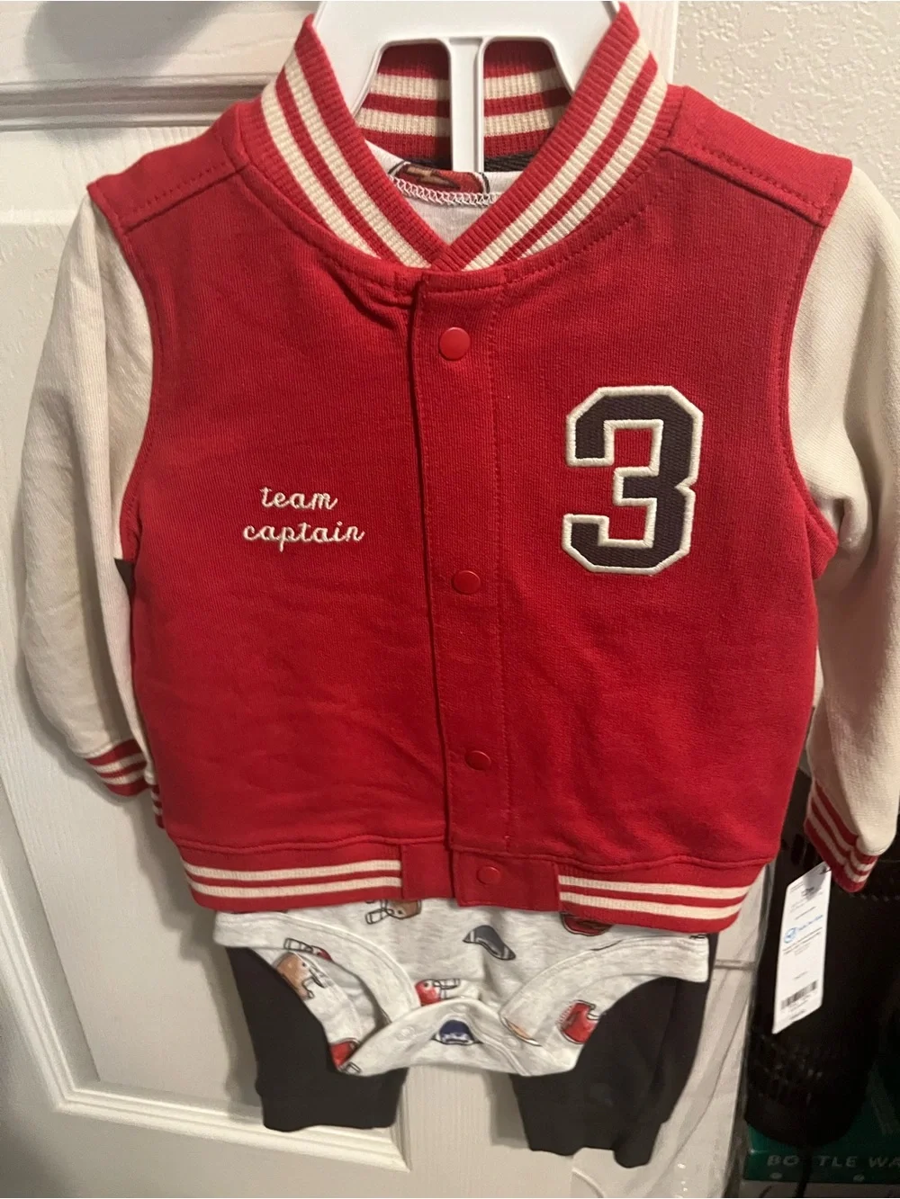 Carter's Red and Cream 'Team Captain' Varsity Jacket Top